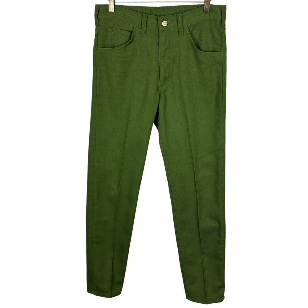 Lee Vintage Olive Green Mid Rise 70s Trouser Pants 28